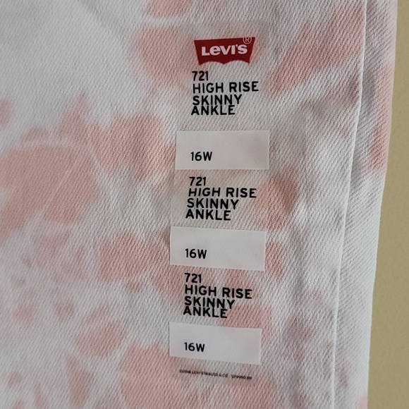💙HP💙 Levi's High-Rise Rose Overdye Raw Hem Skinny Jeans 16W - Picture 10 of 15
